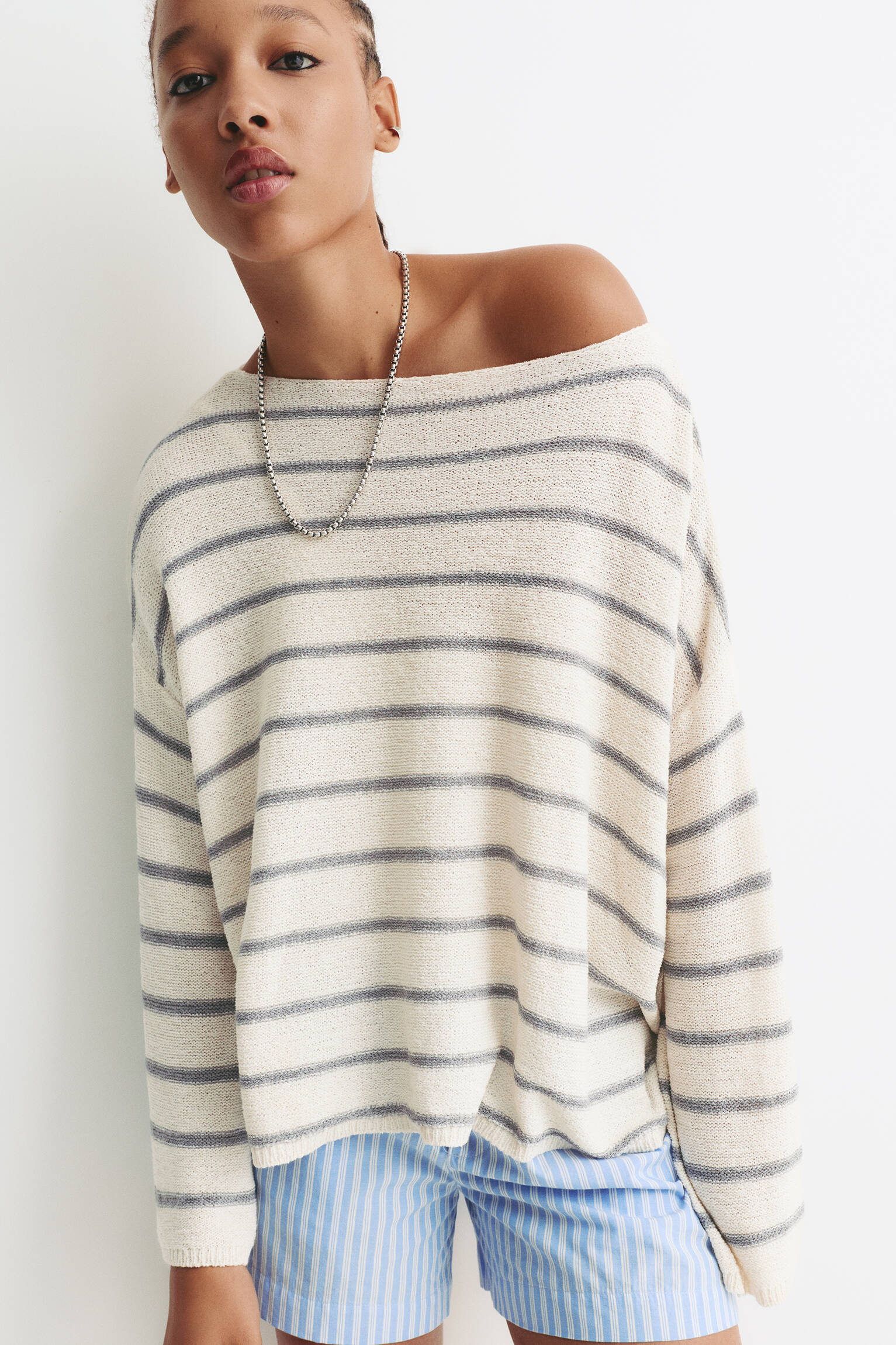Oversize striped sweater - pull&bear | PULL and BEAR UK