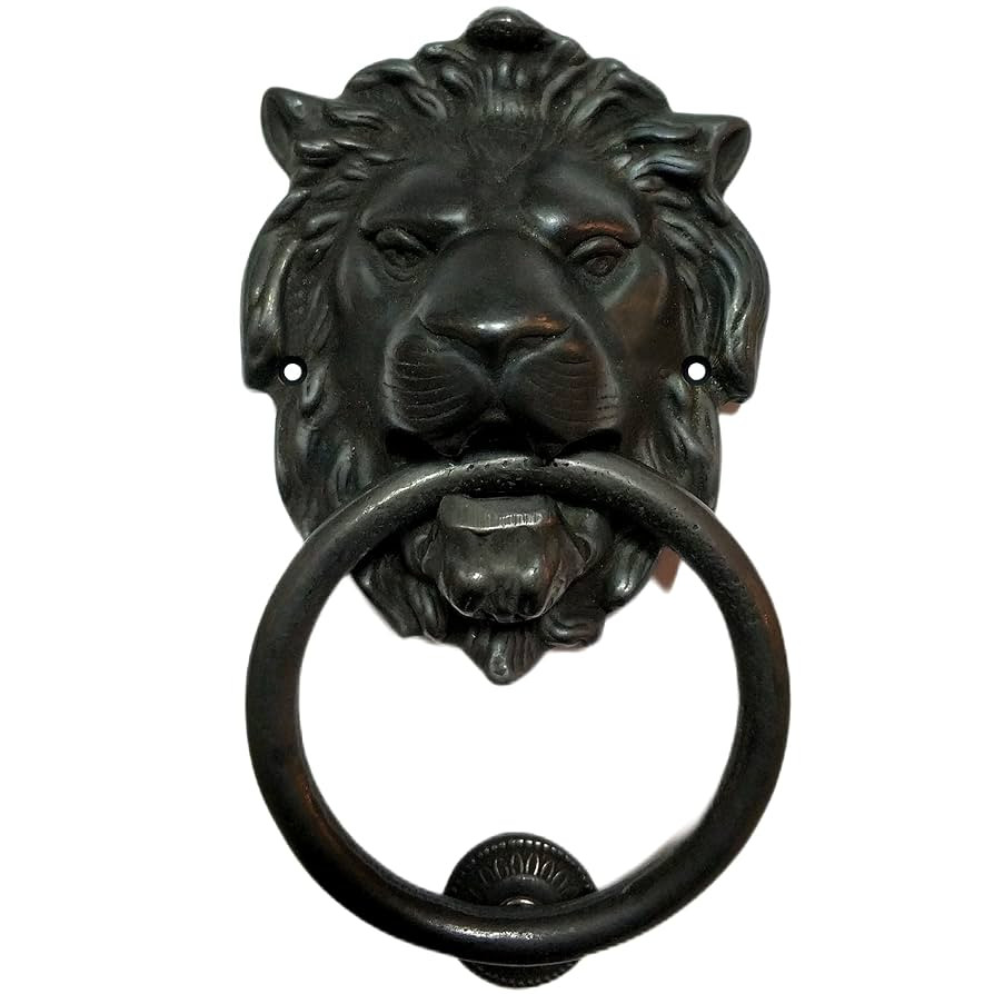 Regency Lions Head Door Knocker,Solid Brass,H:7 inch,Black,Oxide Finish | Amazon (US)