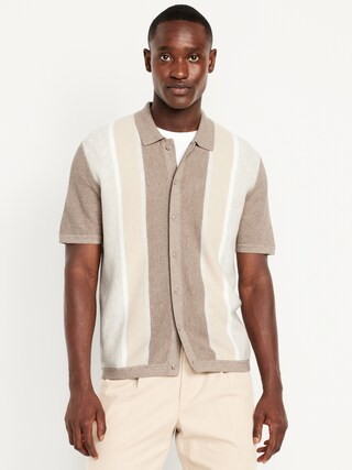 Short-Sleeve Cable-Knit Polo | Old Navy | Old Navy (US)