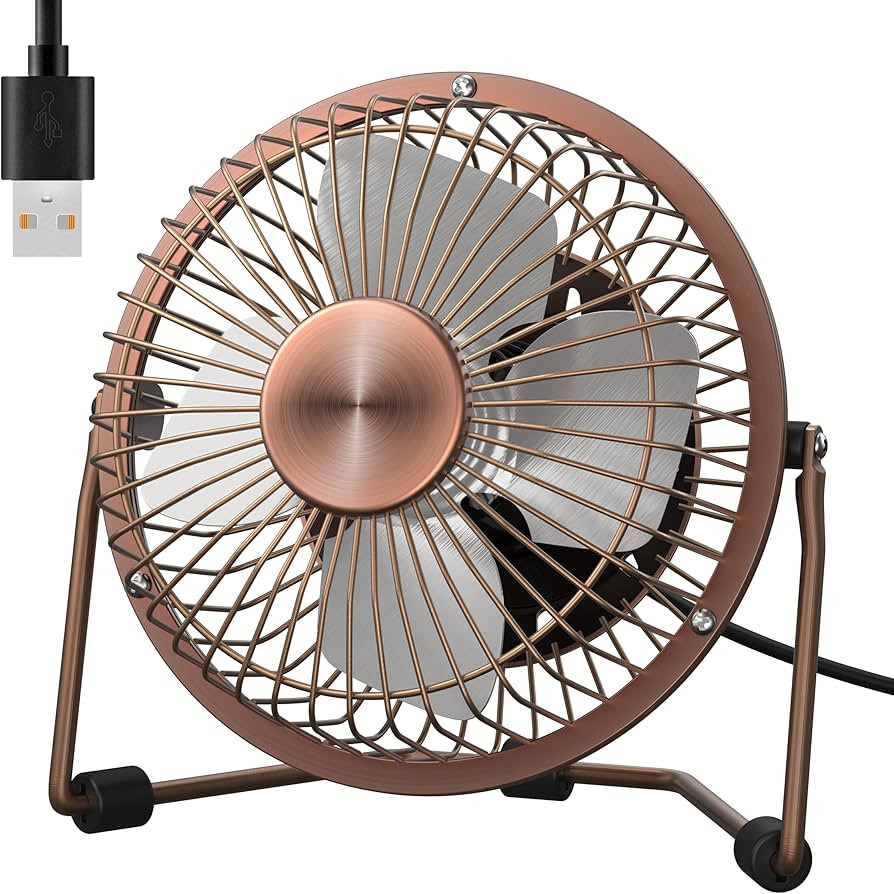 Zuvas Desk Fan Quiet Small USB Fan 360° Rotation Portable Table Fan 2 Speed Mini Personal Fan Ai... | Amazon (US)