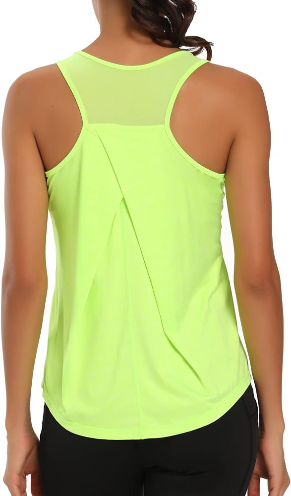 Aeuui Womens Workout Tops for Women Racerback Tank Tops Mesh Yoga Shirts Athletic Running Tank To... | Amazon (CA)
