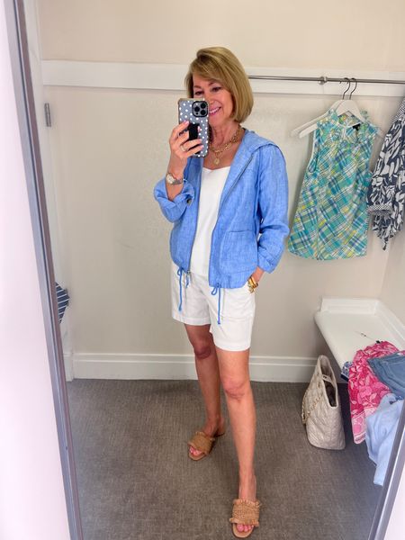 30% off White shirt and tank with this pretty linen jacket! Spring outfit, Summer outfit, vacation look 

#LTKSeasonal #LTKtravel #LTKsalealert