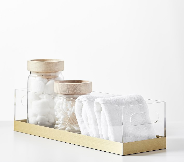 Acrylic and Metallic Changing Table Storage | Pottery Barn Kids
