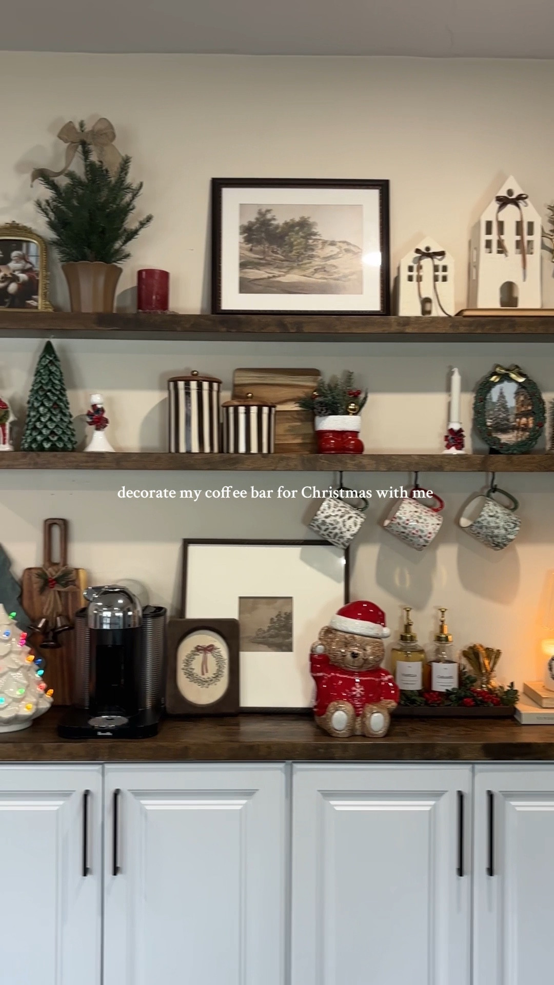 My coffee bar is officially in its Christmas era ☕️🔔🎄

I went for a traditional, nostalgic Christmas style with warm tones, little vintage touches, and all the cozy details to make this corner feel special!

Small home inspo, coffee bar, coffee bar styling, Christmas decor, Christmas home inspo, traditional Christmas, nostalgic Christmas, vintage Christmas 

#LTKHoliday #LTKHome #LTKFindsUnder50