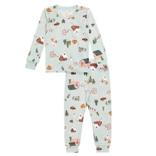 Modern Moments by Gerber Toddler Neutral Supper Soft Hacci Tight Fitting Pajama Set, 2-Piece, Siz... | Walmart (US)