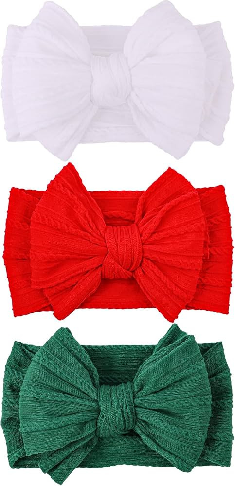 LemonSpace Handmade Baby Girls Headbands Soft Stretchy Nylon Hair Bands Hair Accessories with Bow... | Amazon (US)