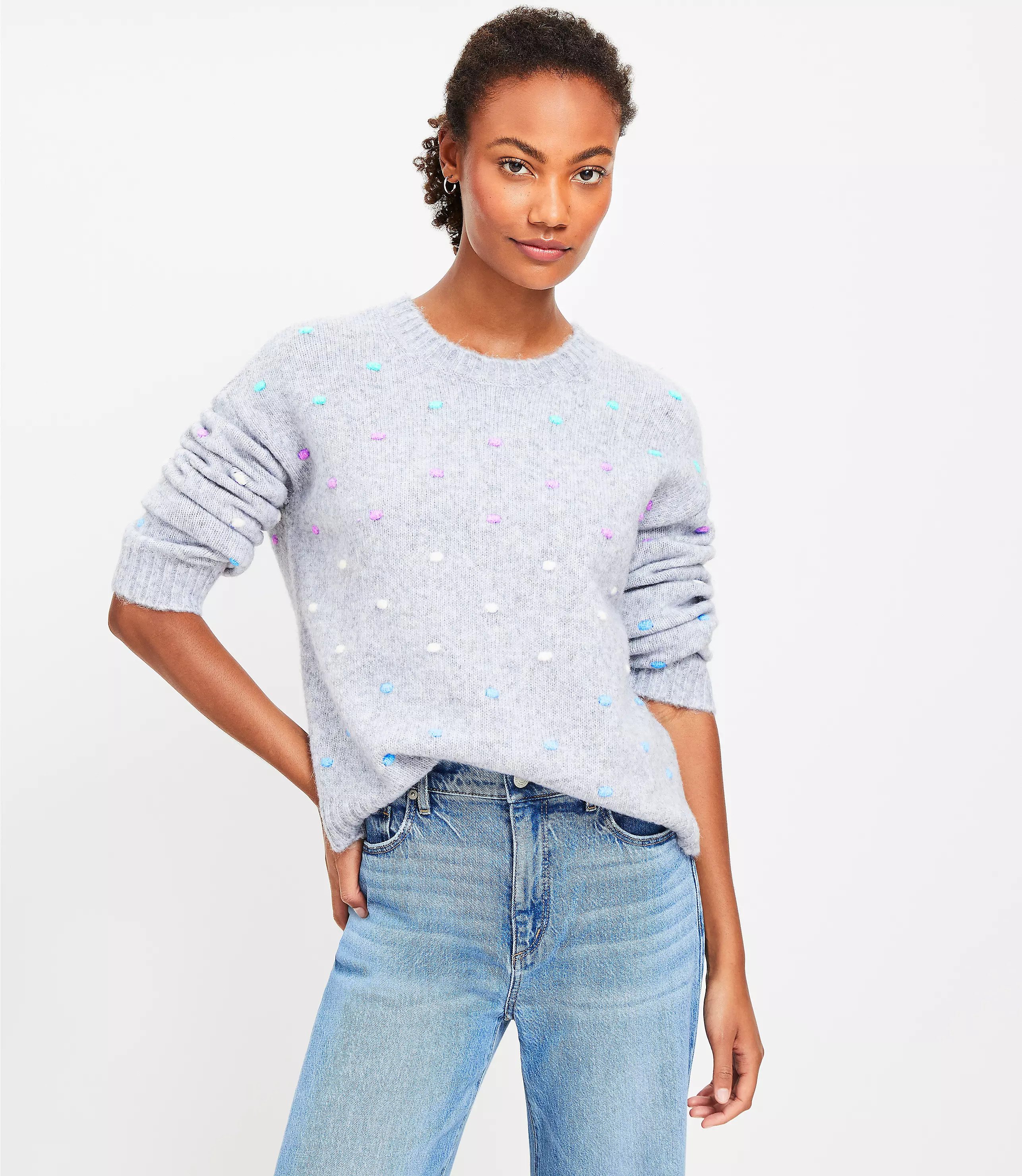 Multicolored Bobble Sweater | LOFT