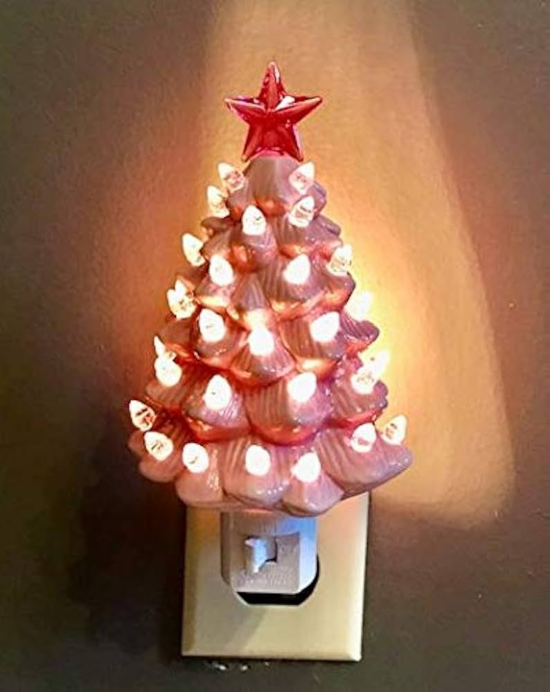 Decorative Ceramic Christmas Tree Night - Pink | Amazon (US)