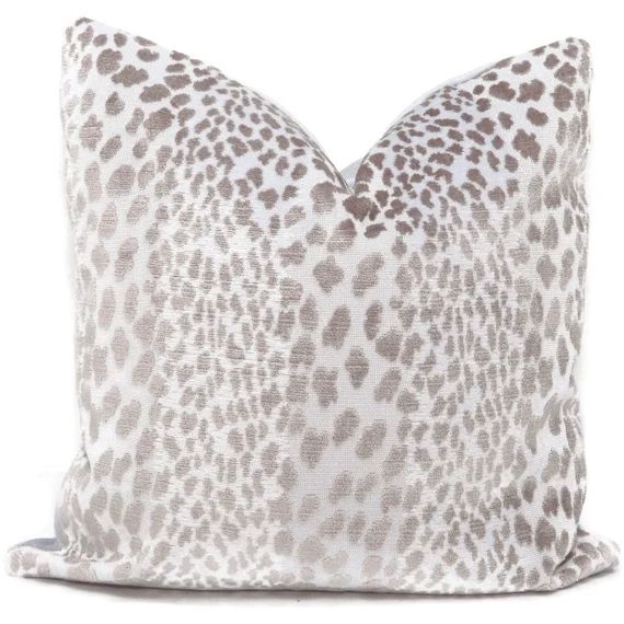 Greige  Leopard Velvet Pillow Cover 18x18, 20x20, 22x22, Eurosham or  Lumbar pillow cover, throw ... | Etsy (US)