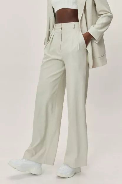 High Waisted Tailored Smart Pants | Nasty Gal (US)