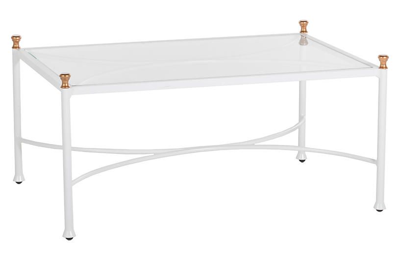 Frances Coffee Table, White/Antique Gold | One Kings Lane