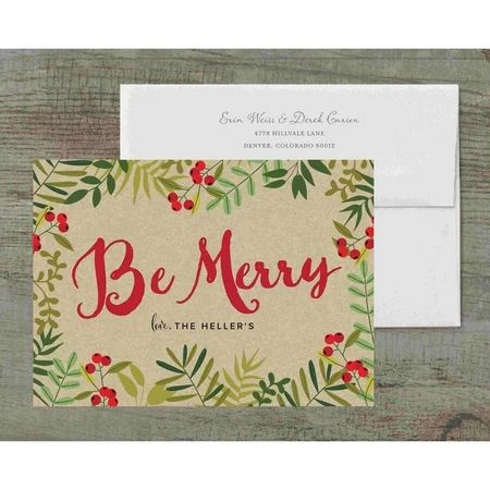Merry Holly Deluxe Holiday Card | Walmart (US)