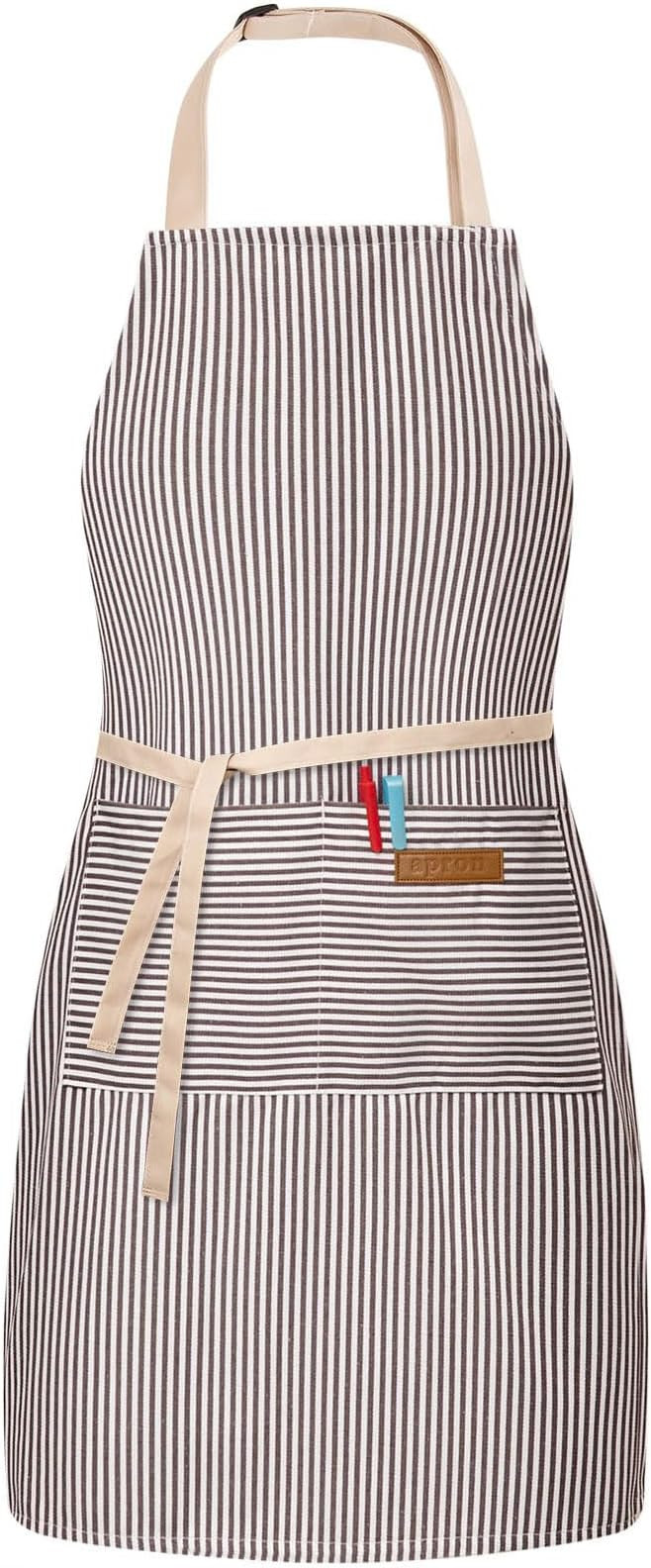 Adjustable Bib Apron with 2 Pockets Chef Cooking Kitchen Restaurant Aprons for Women Men | Amazon (US)