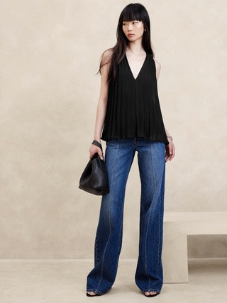 Odetta Pleated Top | Banana Republic (US)