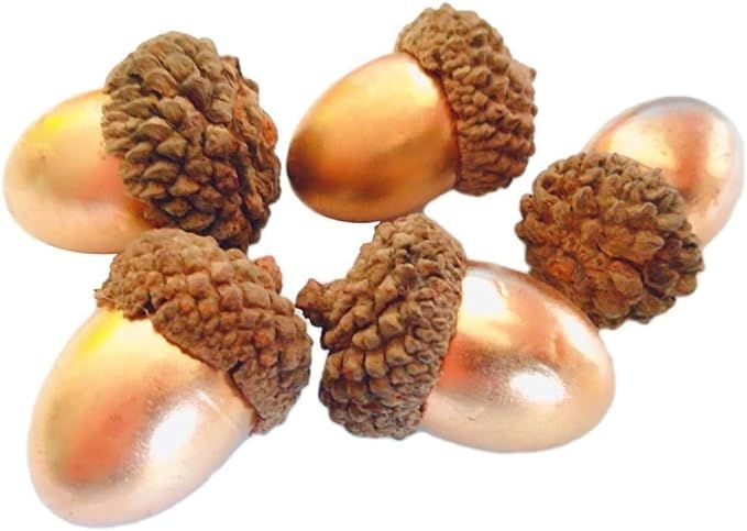 Lorigun 50 Pcs Artificial Acorns Golden Acorn with Natural Acorn Cap Fake Acorn for Decoration Ho... | Amazon (US)