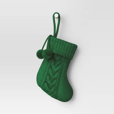 Mini Cable Knit Christmas Stocking Green - Wondershop™ | Target