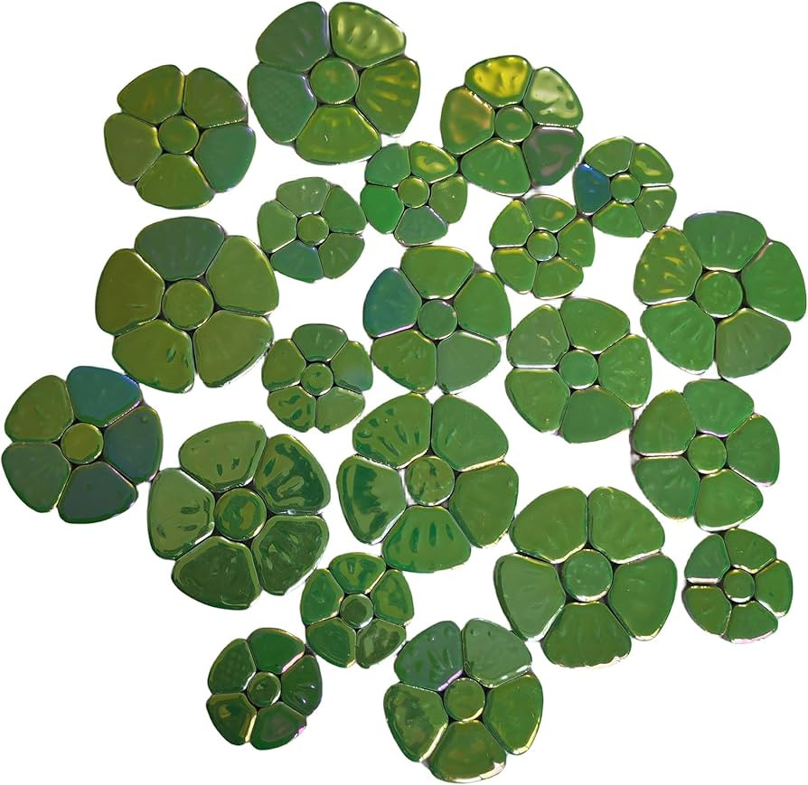 1.1 LB Random Iridescent Flower Ceramic Mosaic Tiles for DIY Crafts,3 Size Flowers Mosaic Pieces ... | Amazon (US)