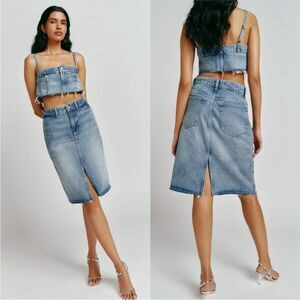 Reformation NWT Dyani Denim Midi Skirt in Manzanita Size 28 | Poshmark