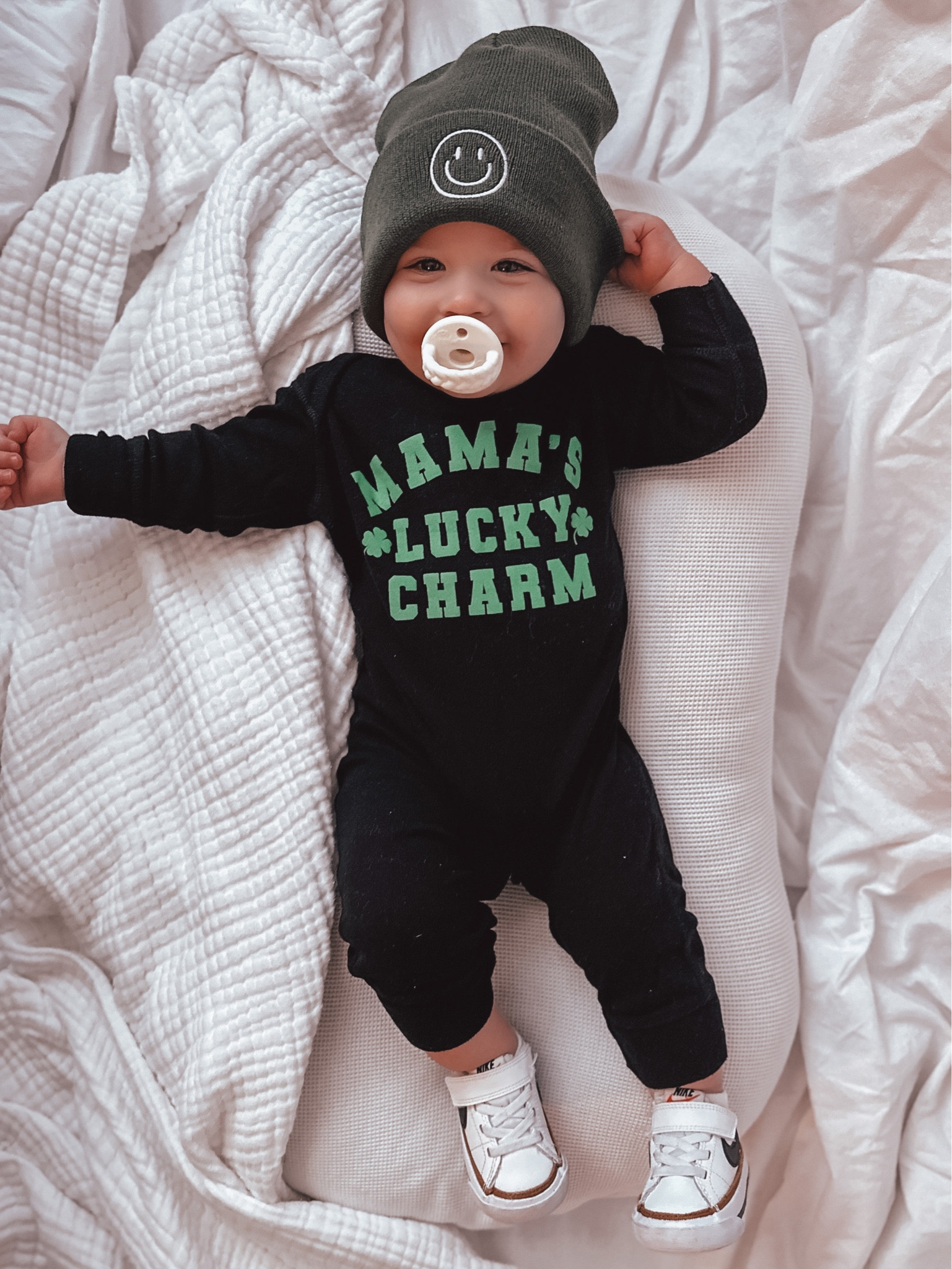 Follow us on Instagram for more outfit inspo @tayyy813

Age in Photo: 11M
Romper Size: 18M
Shoe Size: 4C

baby boy outfit, cute baby clothes, baby fashion, baby style, baby boy style, beanie, baby boy fashion, 11 months, smiley, aesthetic baby, neutral baby clothes, baby clothes, lucky charm

#LTKkids #LTKstyletip #LTKbaby