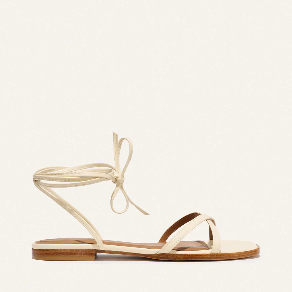 The Wrap Sandal - Ivoire Nappa | Margaux