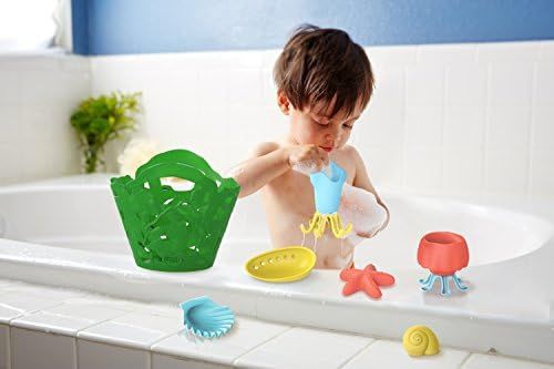 Green Toys Tide Pool Bath Set - 7 Piece Pretend Play, Motor Skills, Kids Bath Toy Floating Pourin... | Amazon (US)