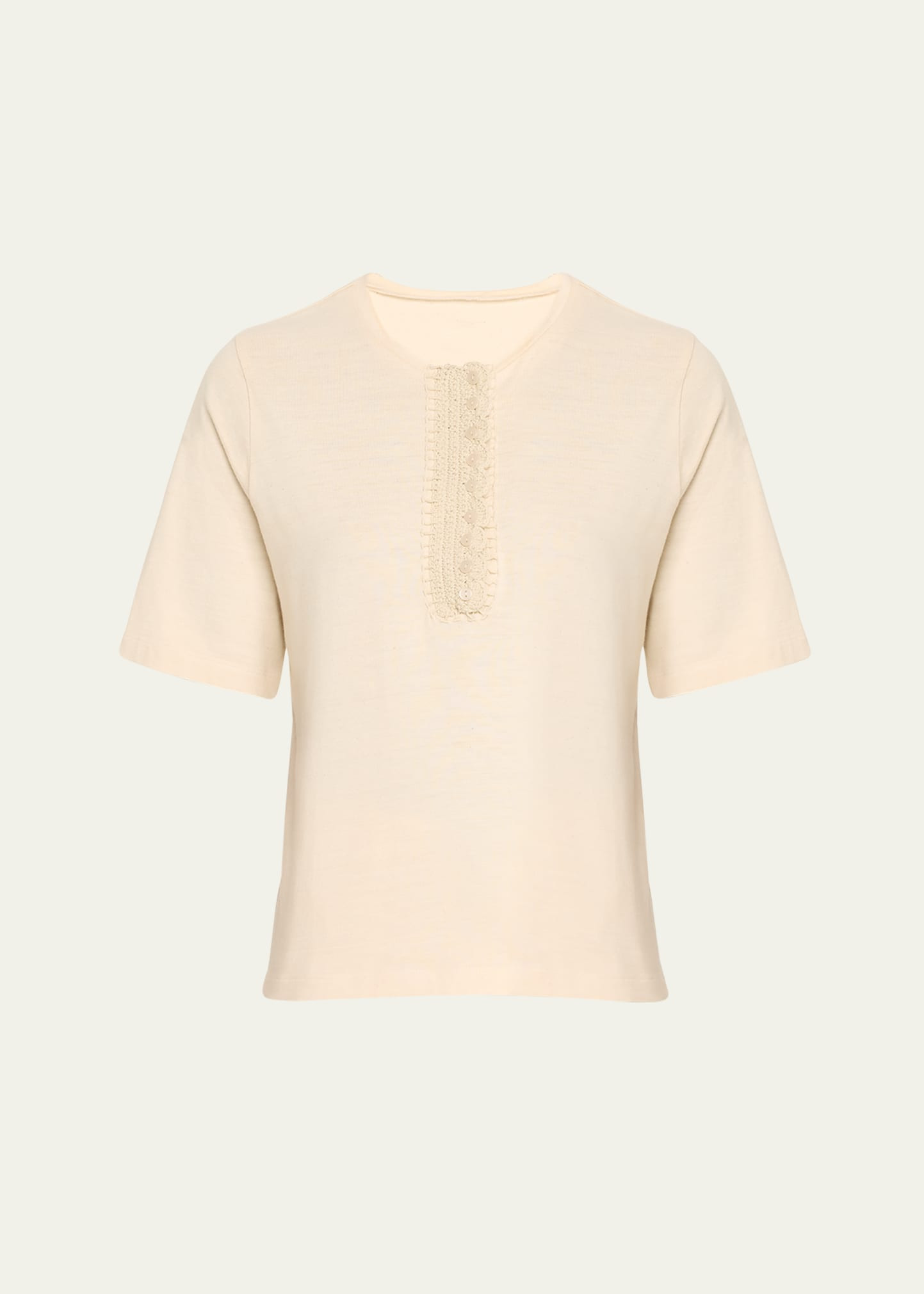 FORTELA Crochet Buttoning Woven T-Shirt | Bergdorf Goodman