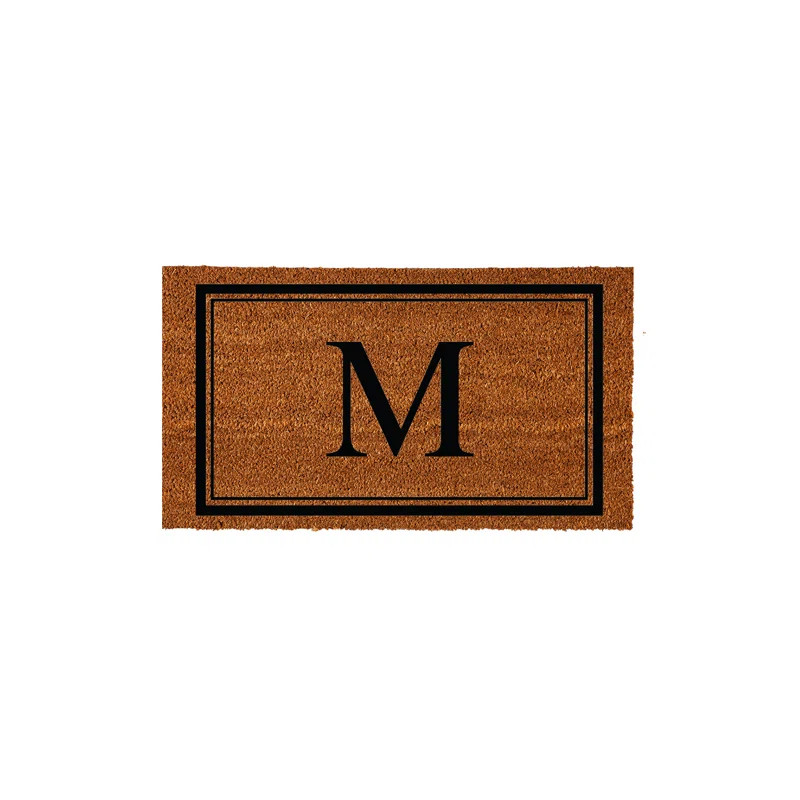 Niarcos 28" x 16" Non-Slip Monogram Coir Outdoor Door Mat | Wayfair North America