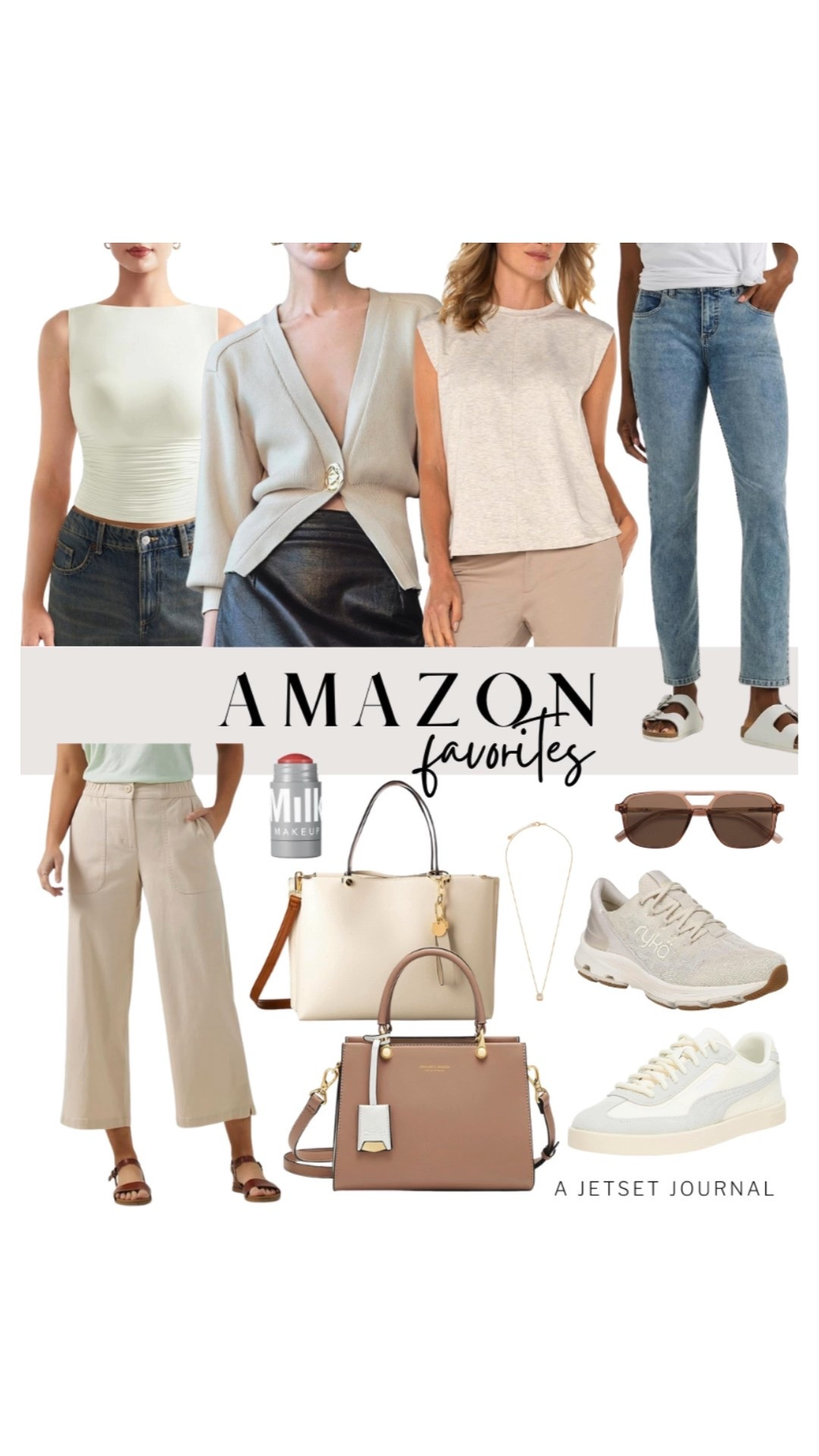 Grab some of these new fashion finds that might become your favorites!
neutral top, wide leg pants, gold accessories, running shoes, tite bag, shoe inspo, wardrobe refresh, amazon fashion, top picks, summer fashion, affordable look, amazon finds, wide leg pants, cute tops, stylish handbag, summer look

#LTKSeasonal #LTKStyleTip #LTKU