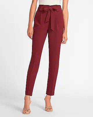 High Waisted Paperbag Ankle Pant | Express