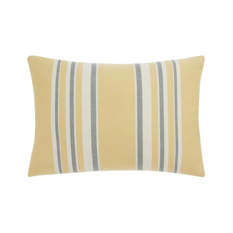 Gap Home Yarn Dyed Variegated Stripe Decorative Oblong Throw Pillow Mustard/Grey 20" x 14" | Walmart (US)