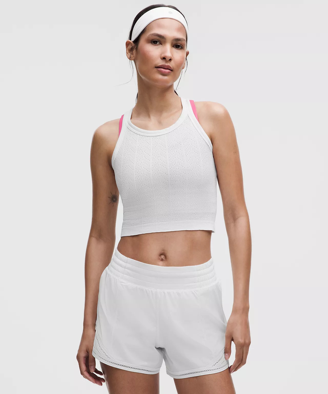 Swiftly Pointelle Cropped Racerback Tank Top | Lululemon (US)