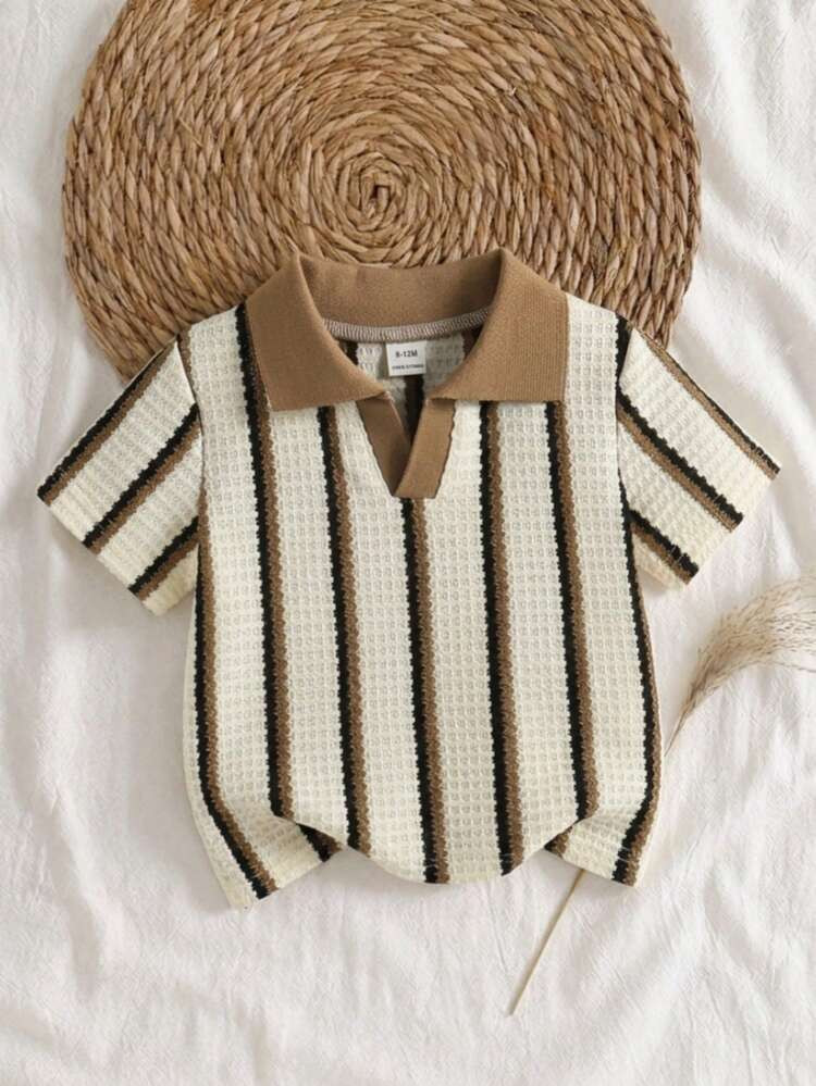 SHEIN Vintaside Kids Baby Boy Casual Comfortable Versatile All-Match Pullover Top, Unique Texture... | SHEIN