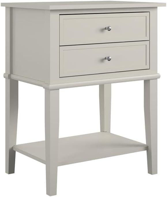 Ameriwood Home Franklin Accent Table with 2 Drawers, Taupe | Amazon (US)