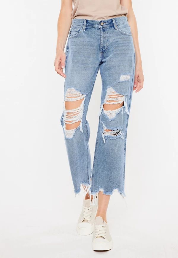 KanCan™ Straight Nonstretch High Rise Ripped Jean | Maurices