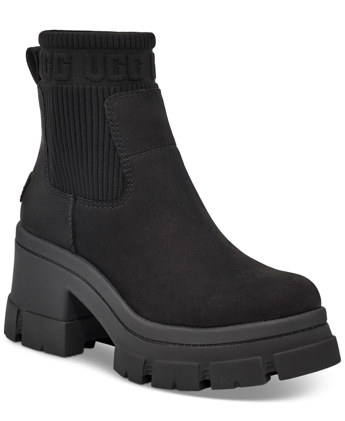 Ugg Women's Brooklyn Pull-On Lug Chelsea Boots - Black | Macy's