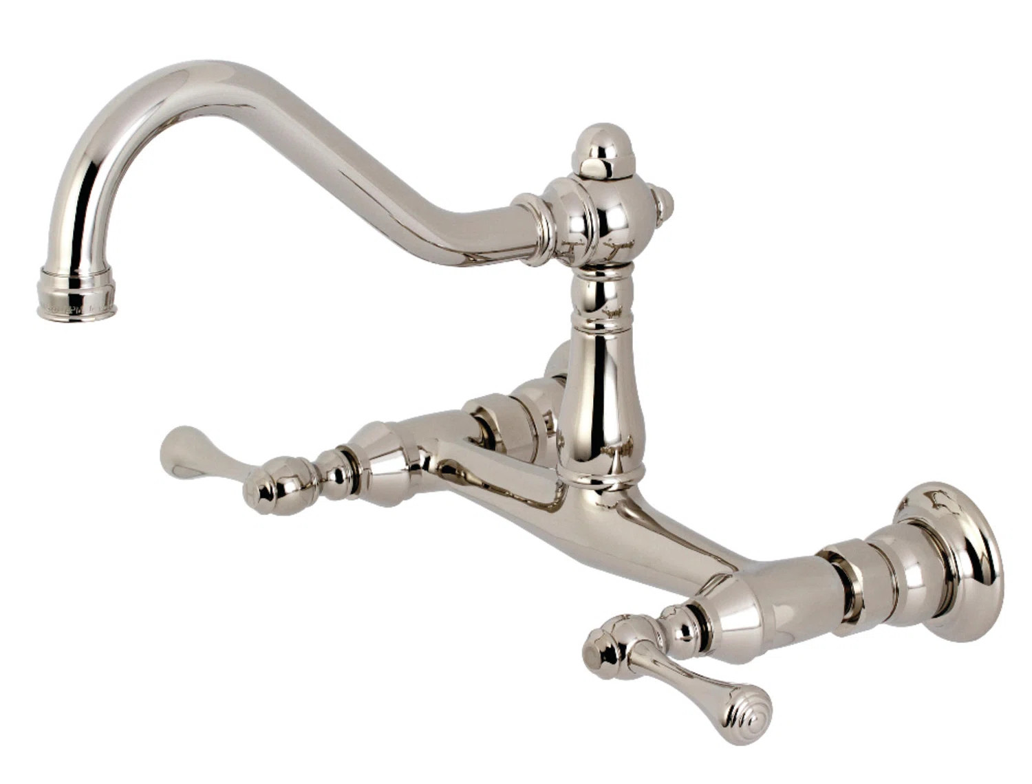 Kingston Brass Vintage Two-Handle 2-Hole Wall Mount Bathroom Faucet KS3246BL | Wayfair North America