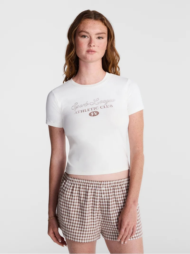 No Boundaries Sleep Tee with Short Sleeves, Women's XS-XXL | Walmart (US)