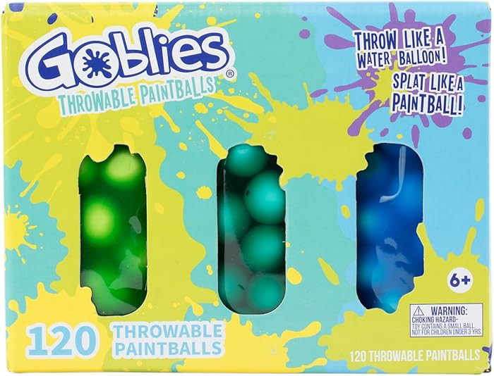 Goblies Throwable Paintballs (120 Count, Green/Teal/Blue) | Amazon (US)