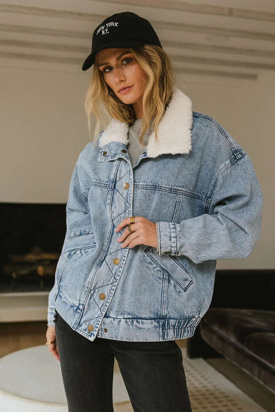 Sherpa Collar Denim Jacket | Böhme US