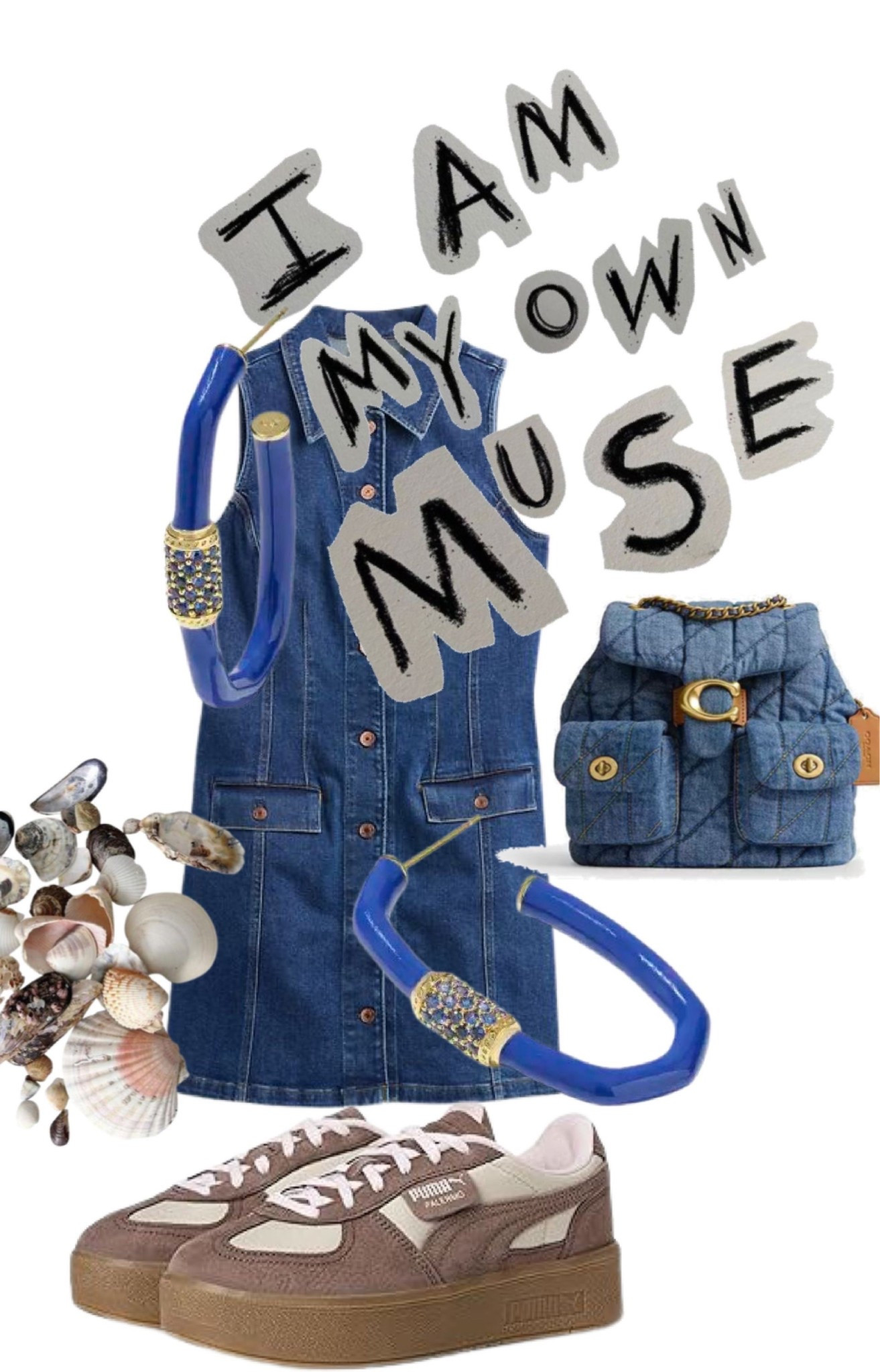 Denim dress with sneakers and denim bag. Outfit inspiration 

#LTKootd