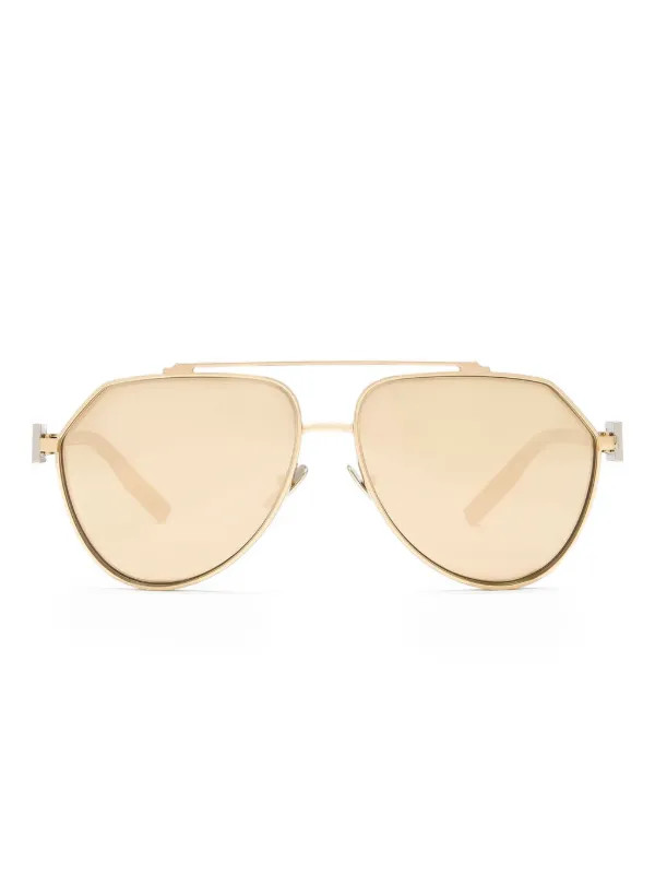 Dolce & Gabbana Eyewear pilot-frame Sunglasses | Gold | FARFETCH BR | Farfetch (BR)