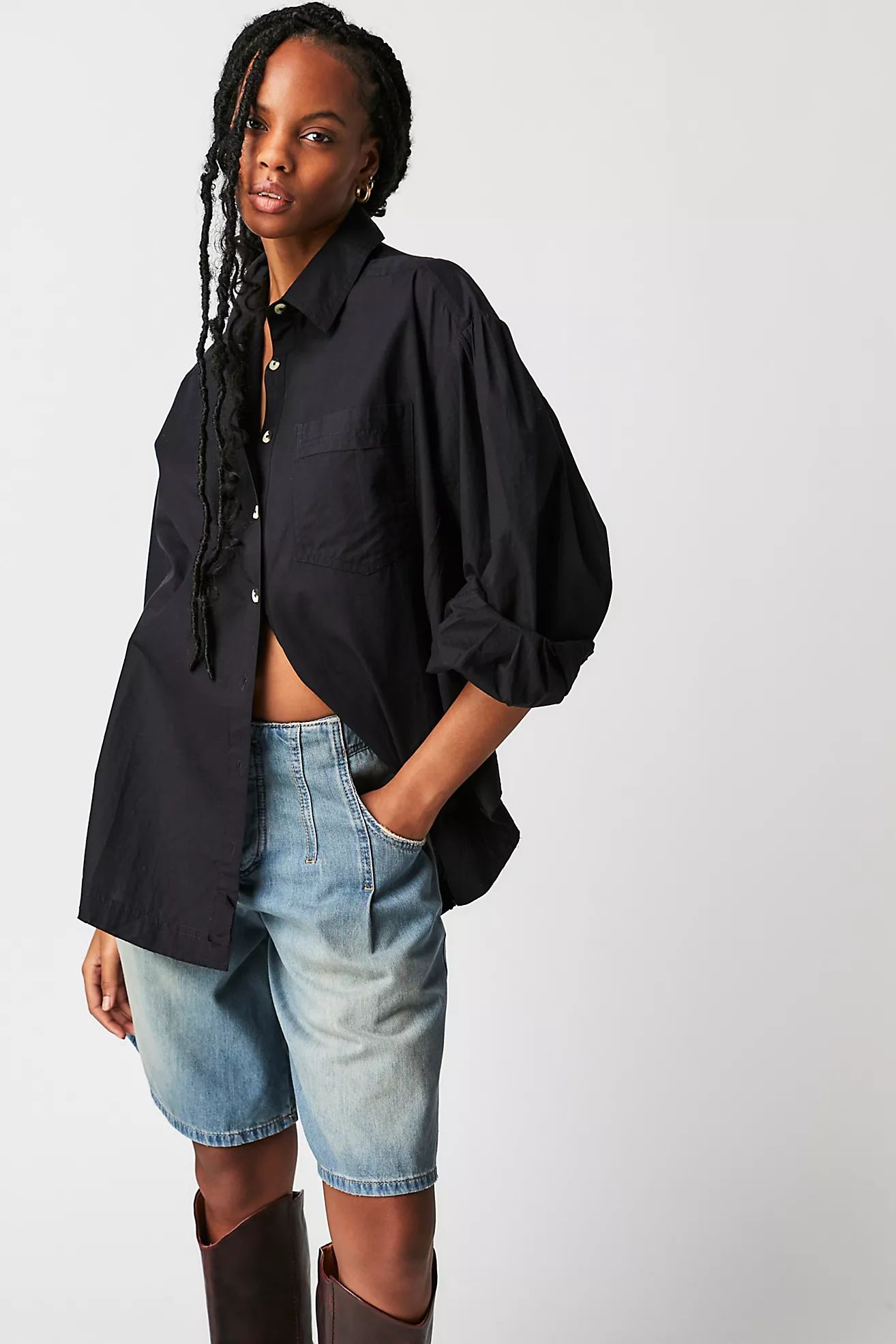We The Free Happy Hour Solid Poplin Top | Free People (Global - UK&FR Excluded)