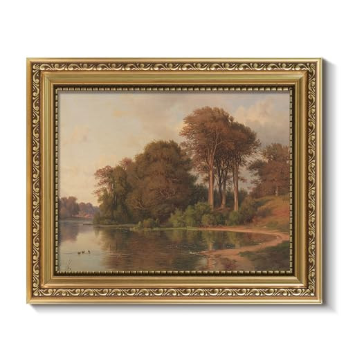 ARPEOTCY Vintage Gold Framed Wall Art Decor, 8x10 Inch Living Room Autumn Scenery Print Fall Wall Decor, Farmhouse Landscape Picture for Bedroom Kitchen, Bathroom Art Decor Aesthetic | Amazon (US)