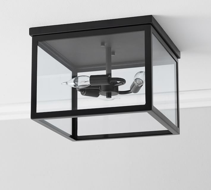 Manor Glass & Iron Flush Mount | Pottery Barn (US)