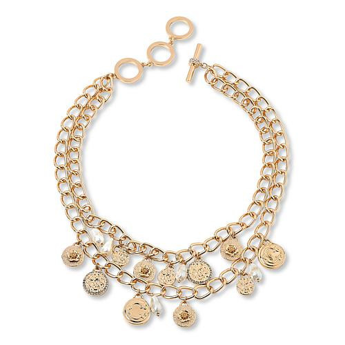 C Wonder by Christian Siriano Simulated Pearl Charm Toggle Necklace - Metallic | HSN
