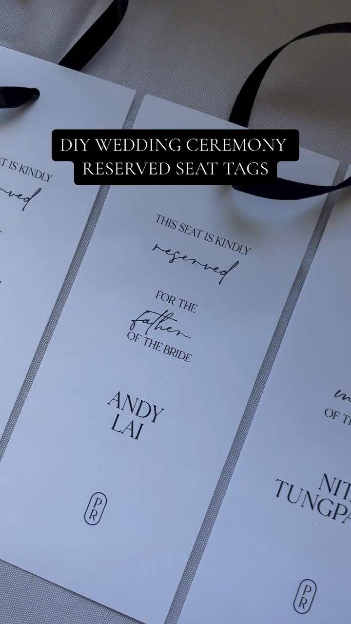 DIY wedding ceremony seat tags #weddingplanning #weddingdiy #ceremomyseats #reservedseating #wedding