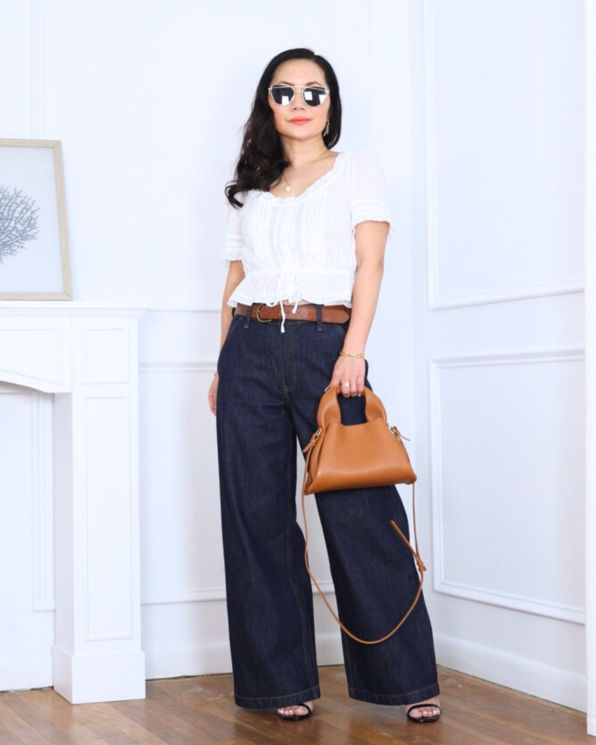 Lace trim peplum top from GAP paired with wide-leg jeans from Abercrombie — feminine up top, relaxed on the bottom, and effortlessly chic for everyday wear. I’m 5’2, wearing size XS.

#LTKPetite #LTKootd #LTKOver40