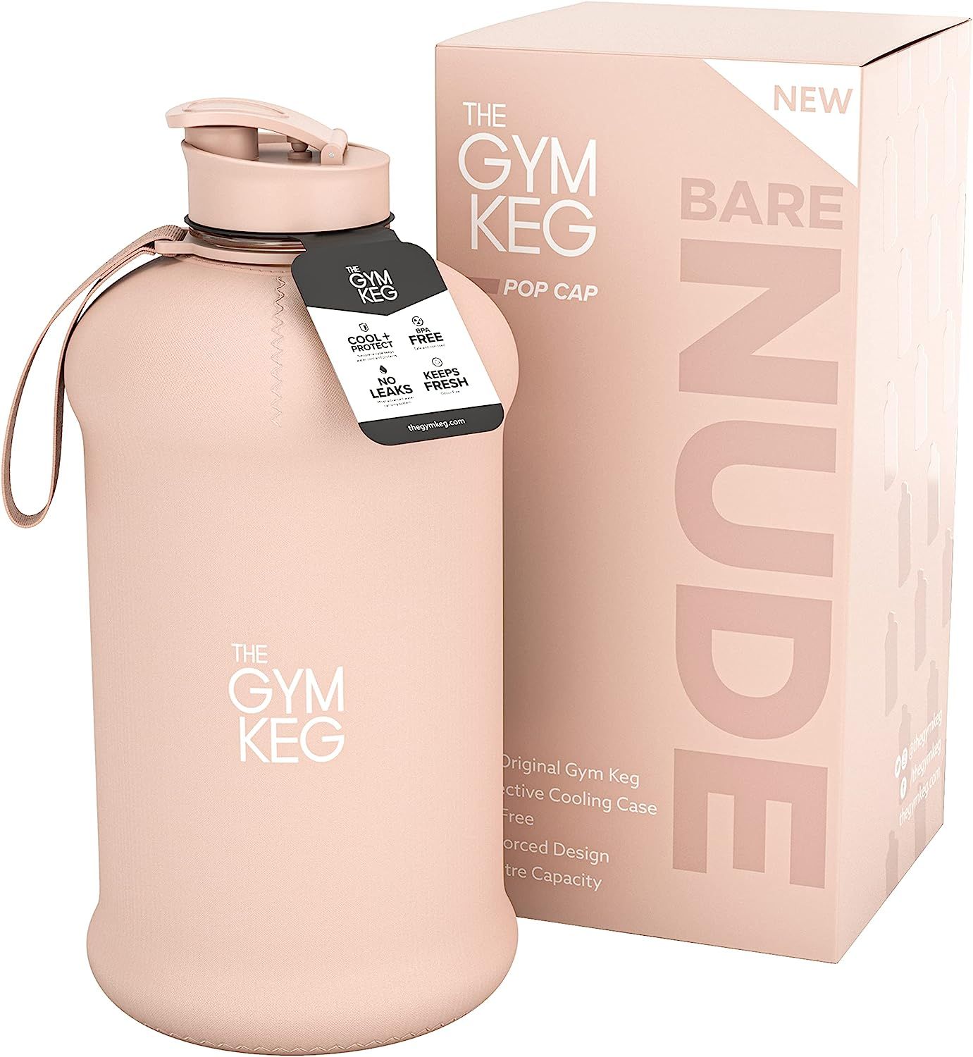 THE GYM KEG Sports Water Bottle (2.2 L) Insulated | Half Gallon | Carry Handle | Big Water Jug Fo... | Amazon (US)