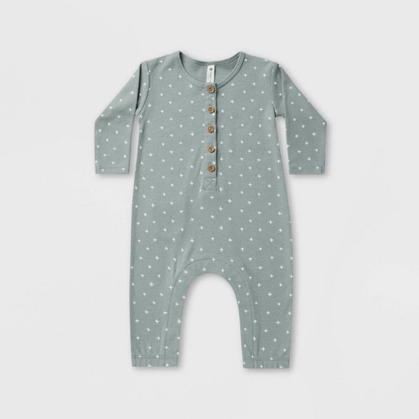 Q by Quincy Mae Baby Brushed Jersey Long Sleeve Jumpsuit - White | Target