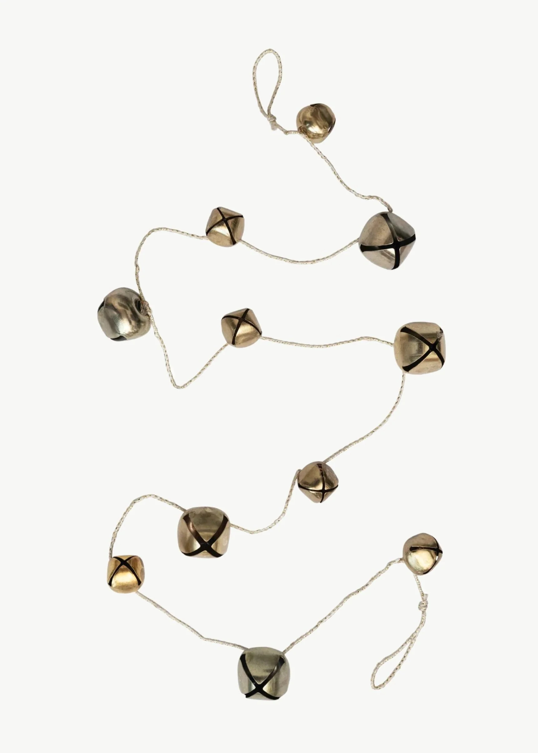 Antique Gold Metal Bell Holiday Garland - 61" | Afloral